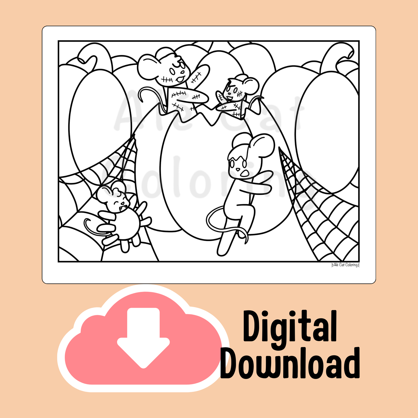 Halloween - Scaredy Mouse - Mice Like Us Coloring Page